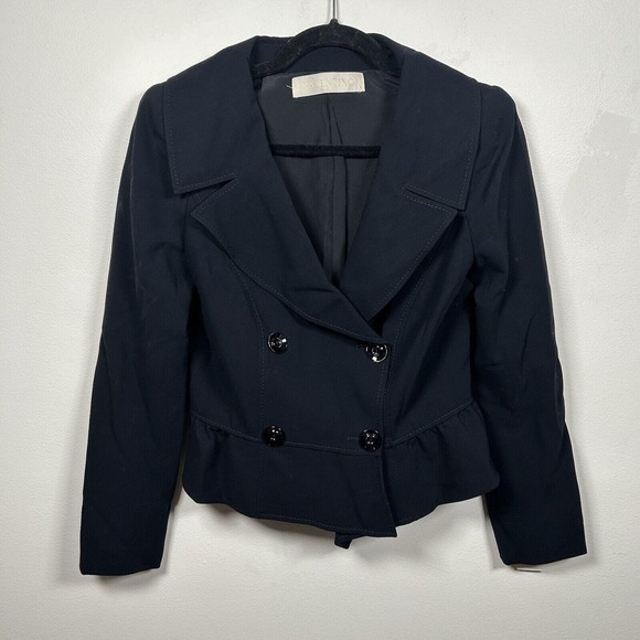 VALENTINO Midnight Blue Button Blazer Jacket S / M - Picture 1 of 7